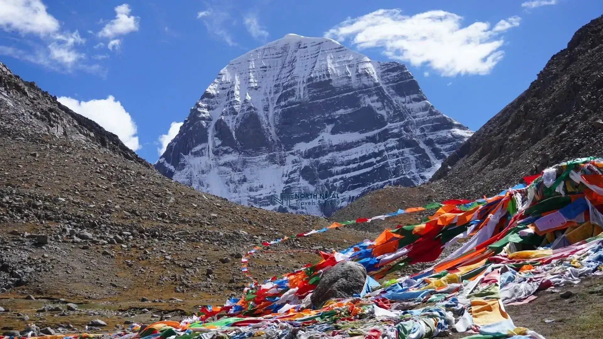 North face view of Mt. Kailash from Deraphuk during the Mansarovar Kailash Parikrama tour organized by North Nepal Travel